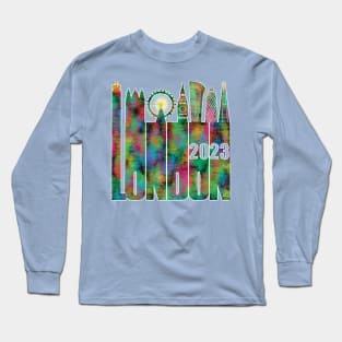 London Skyline 2023 - Neon Atomic Bubbles Long Sleeve T-Shirt